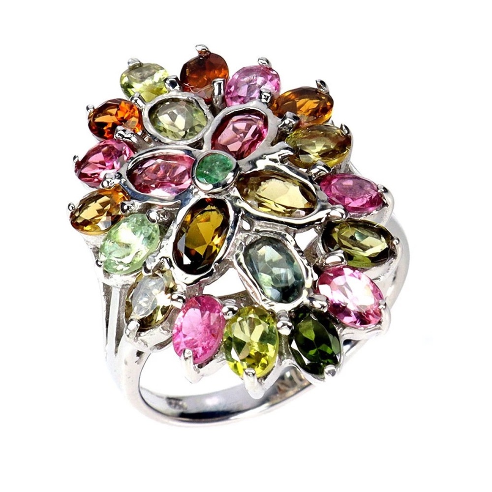 Sterling silver tourmaline ring size it’s quite large size 8